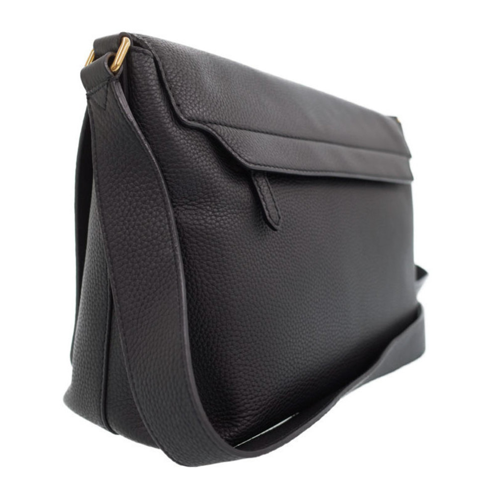 Burberry Logo Messenger Shoulder Bag Leather Black - Picture 2 of 8